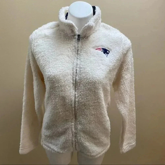 Juniors Cream Carolina Panthers Intercepting Teddy Sherpa Full-Zip Jacket - Picture 7 of 11